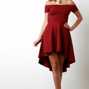 Off The Shoulder High-Low Dress